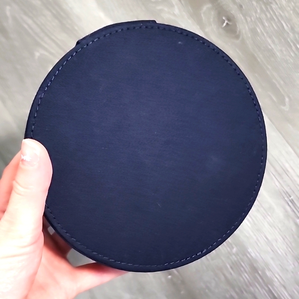 Dior Midnight Blue Circular Vanity Case Nwot - Picture 2 of 7